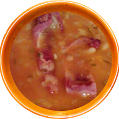 Ciorba de fasole cu afumatura 400G (340/60gr.)